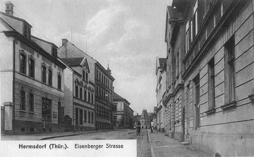 Aufnahme der Eisenberger Straße um 1912